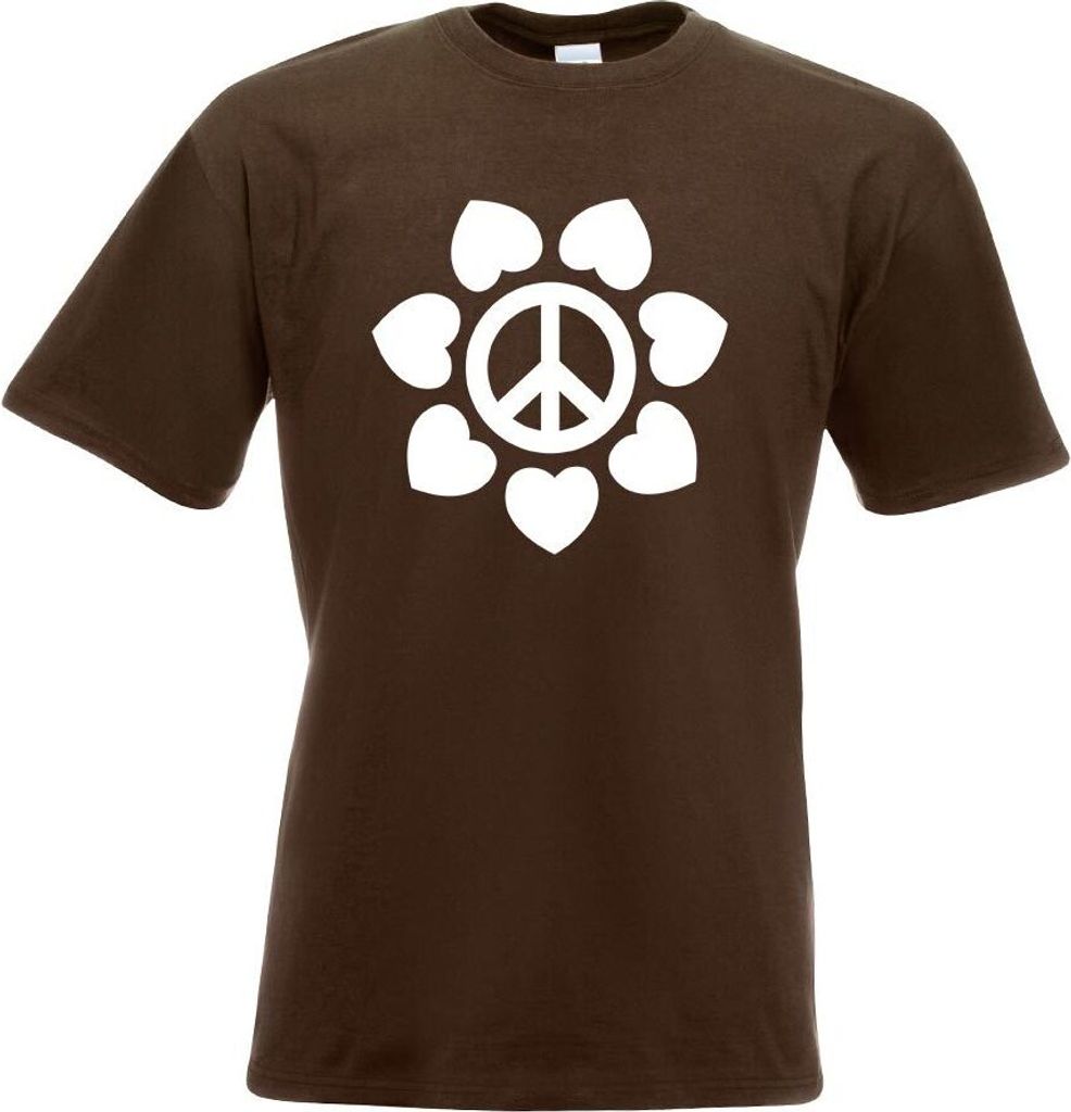 Kiwistar - T-Shirt - Chocolate - Blüte Peace Motiv Bedruckt Funshirt Design Print - mit Motiv Bedruckt - Funshirt Design - Sport - Freizeit - Herr...