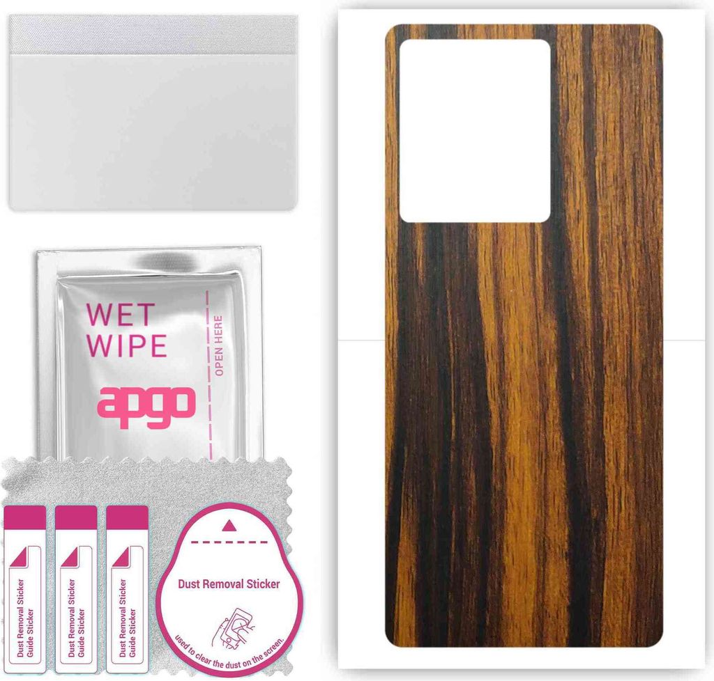 apgo Rückseite Schutzfolie, Skin, kompatibel mit Vivo S15E, Hinten Displayschutzfolie aus Vinylfolie, kratzfest, einfache Montage - Tigerwood