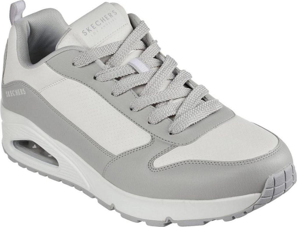 Skechers Uno Herren Sneaker 45.5 EU Weiß/Grau Air-Cooled Memory Foam