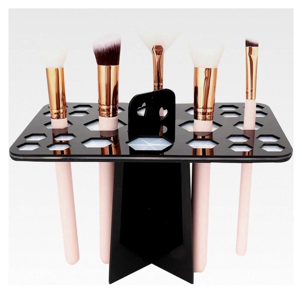 Bürstentrockner, Schwarz, 26 Löcher für die Lufttrocknung von Make-up-Pinseln
