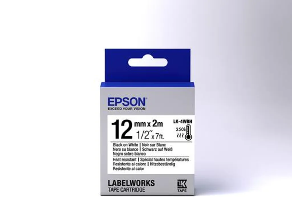 Ruban Epson 12mm pour Étiquetage Industriel et Milieux Chauds LK-4WBH