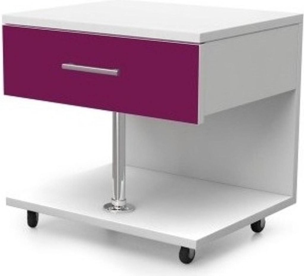 Bett + Nachttisch Schlafzimmer Jugendzimmer Kinderzimmer Set Möbel Lila 2tlg.