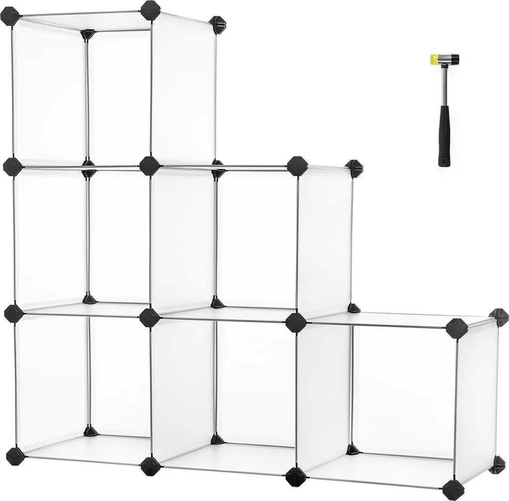 Petite étagère blanche 6 cases pour chambre d'enfant ou studio malin