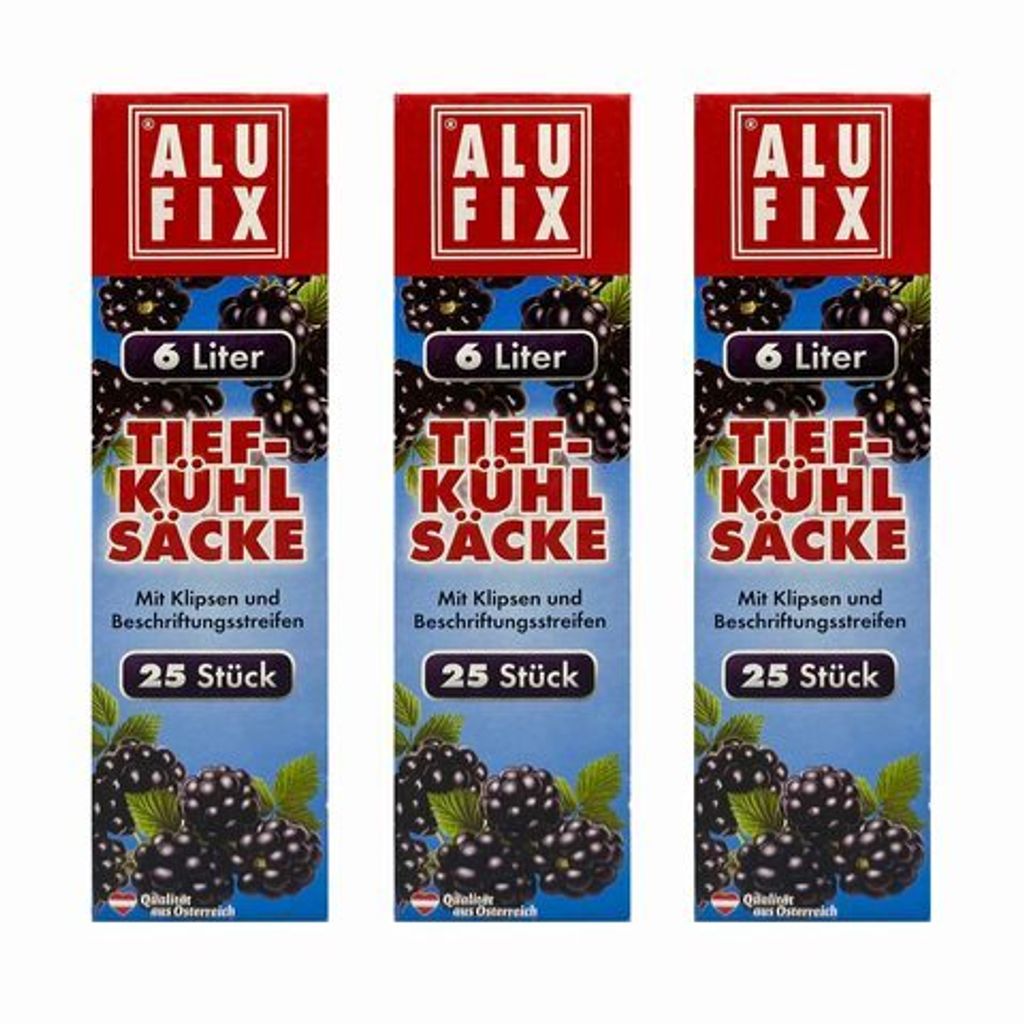 75x ALUFIX Gefrierbeutel Tiefkühlbeutel 6 Liter 28 x 45cm Produktbild 