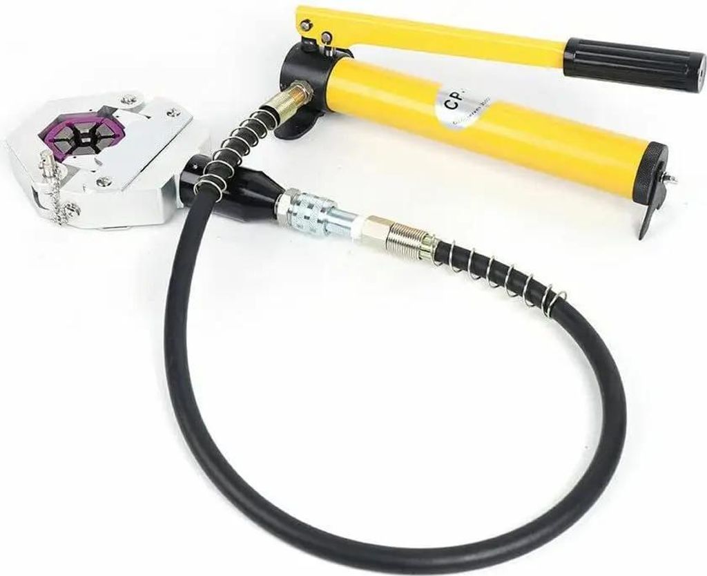 Hydraulische Schlauchpresse - AC-Schlauch Crimpzangen-Set - 7 Matrizen - Für Klimaanlagen-Reparatur - Gelb