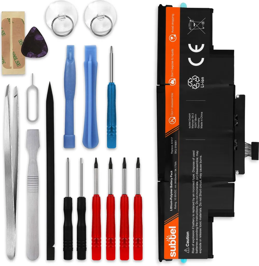 Batteria MacBook Pro A1398 Retina - Kit subtel 8600mAh - Basta Cavi!