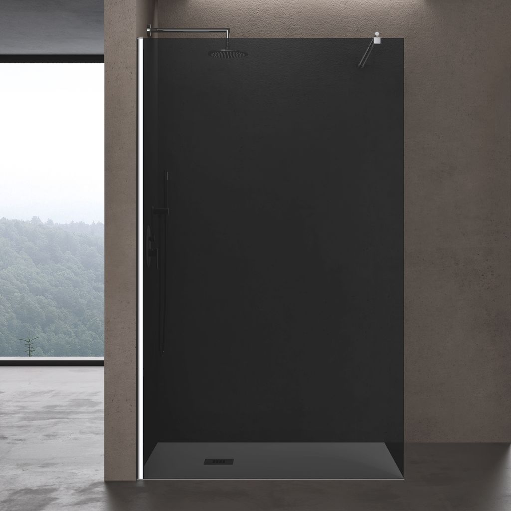 doporro Luxus Duschwand für Dusche Duschabtrennung 80x200cm Walk-In Dusche 10mm ESG-Sicherheitsglas Labyrinth inkl. Nanobeschichtung Bremen02VG
