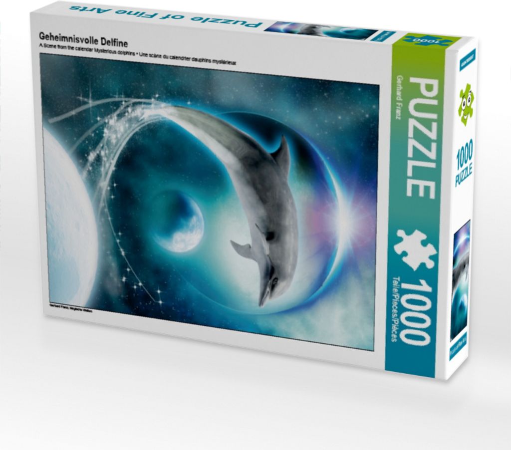 CALVENDO Puzzle Geheimnisvolle Delfine | 1000 Teile Lege-Größe 64x48cm Foto-Puzzle für glückliche Stunden