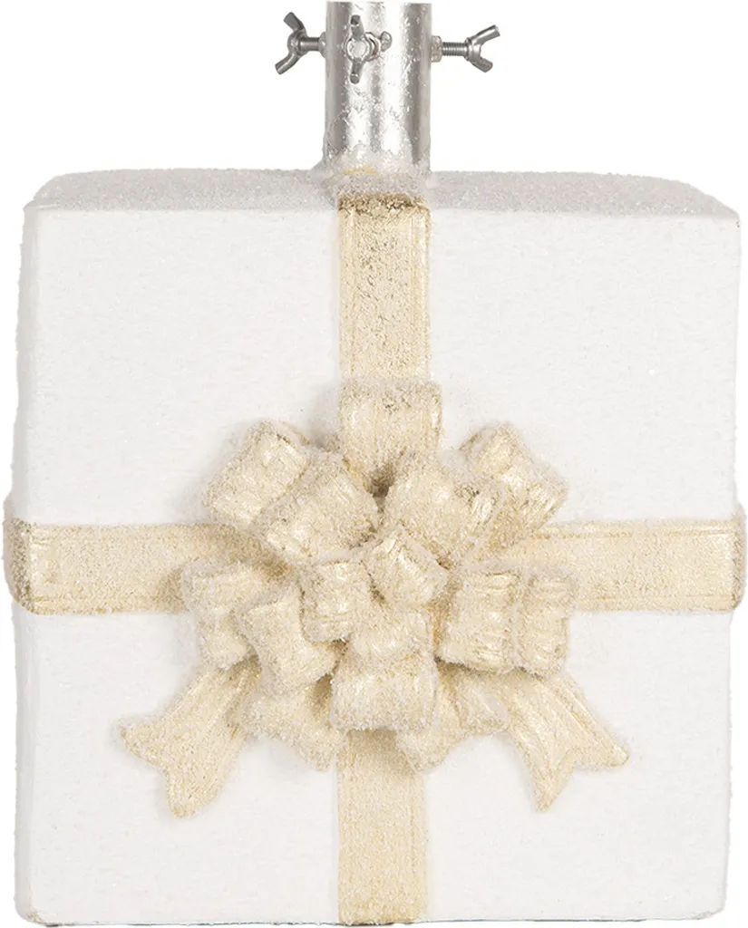 Support de Sapin en Céramique Blanc Mat 26x24x33 cm Design Paquet Cadeau