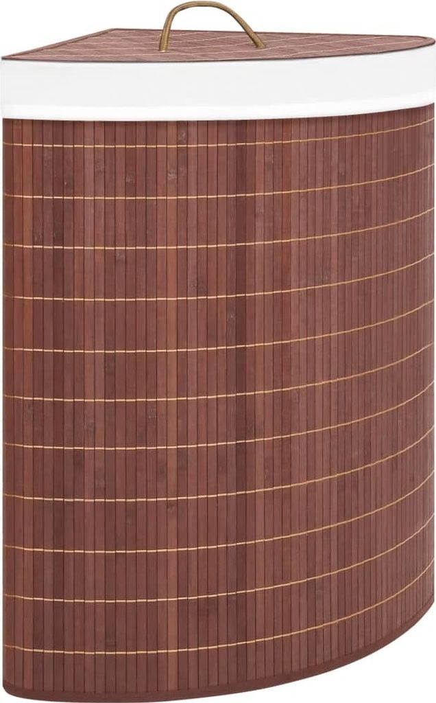 Eck-Wäschekorb Bambus Braun 60 L