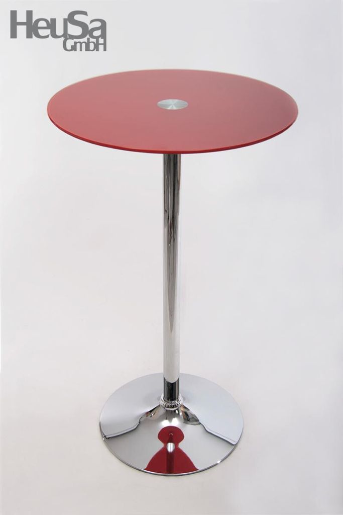 Bistro-Tisch rot, Glasplatte rund 102 cm - 'Berlin'
