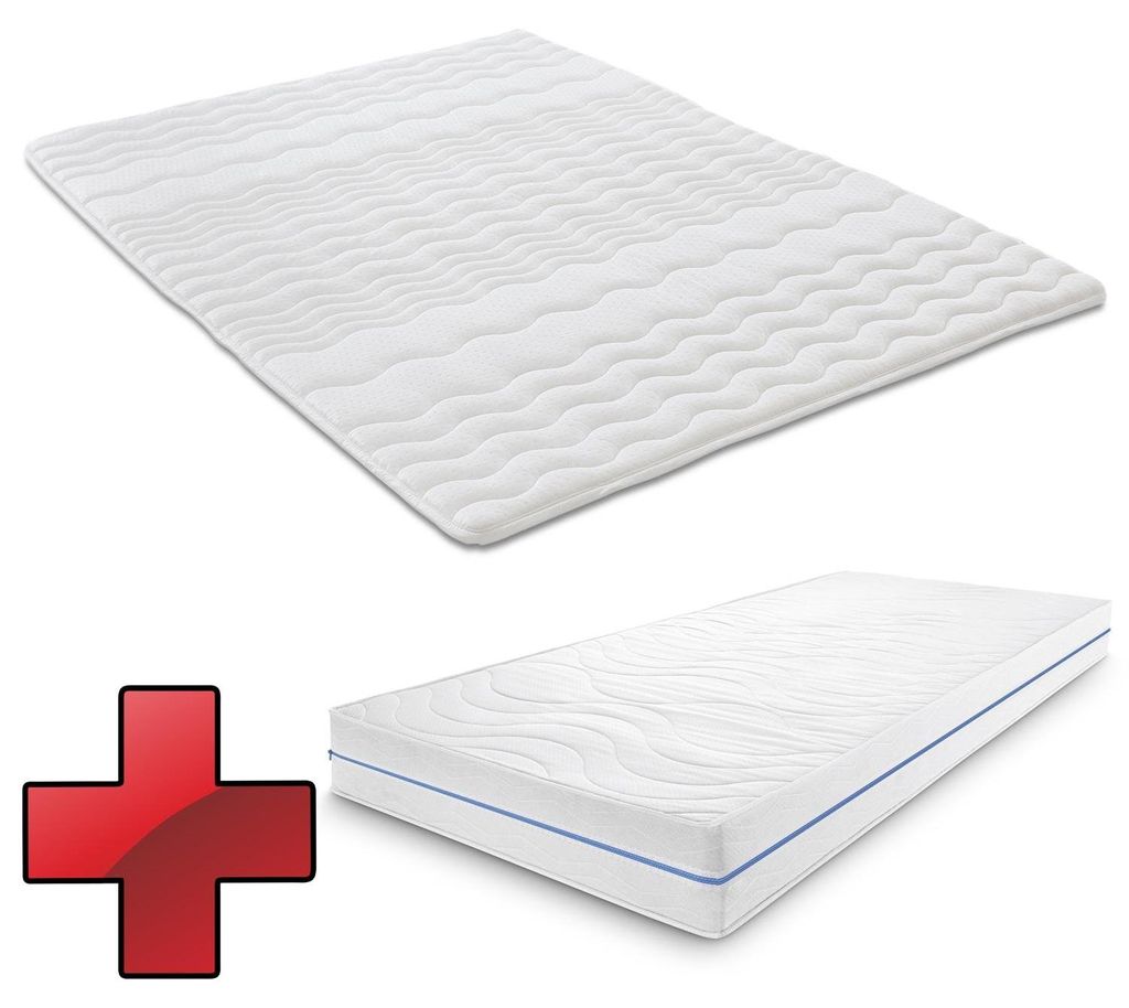Ergonomische Matratze 90x200 cm 7-Zonen Supportho Premium, Höhe 18 cm, Härtegrad H2/H3 + Matratzentopper / Matratzenauflage 90 x 200 cm