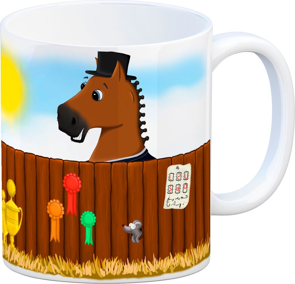 Kaffeebecher mit Dressurpferd Motiv Kaffeetasse Tasse