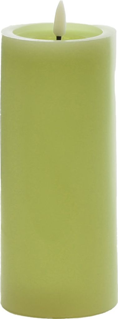 LED Wachskerze grün 10 x Ø 7,5 cm mit Flackerflamme und Timer