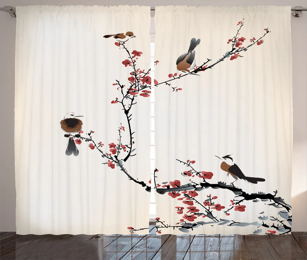 Rideau Large Occultant Partiel Sakura 280x225cm pour Grandes Fenêtres