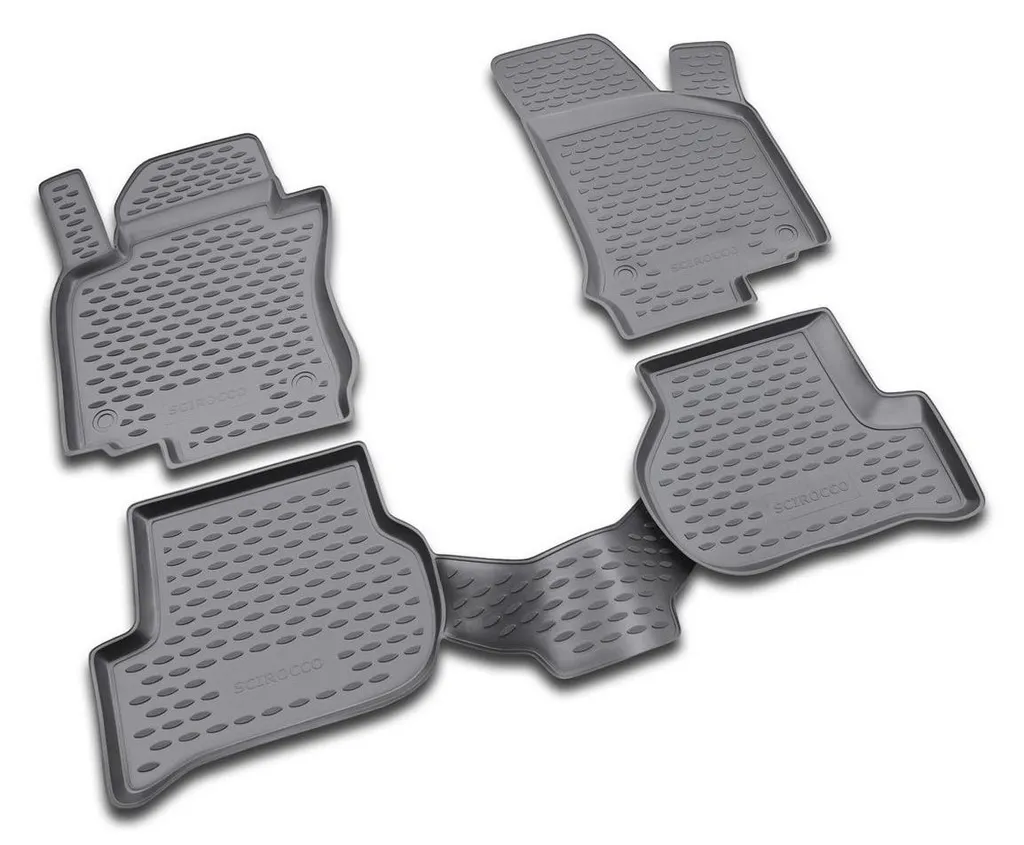 Tapis Novline en TPE haute résistance pour VW Scirocco 2008 à 2017 noir