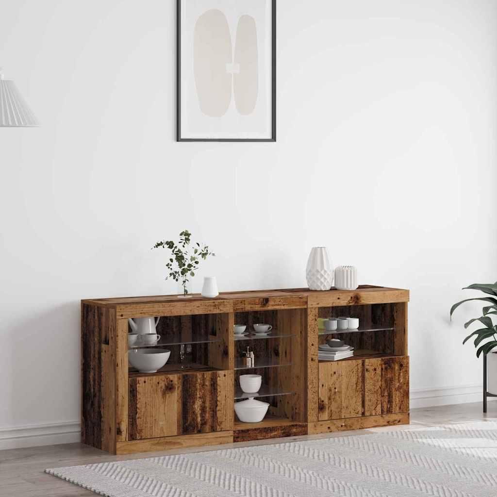 Maison Exclusive - LED-Sideboard Altholz 162 x 37 x 67 cm Holzwerkstoff
