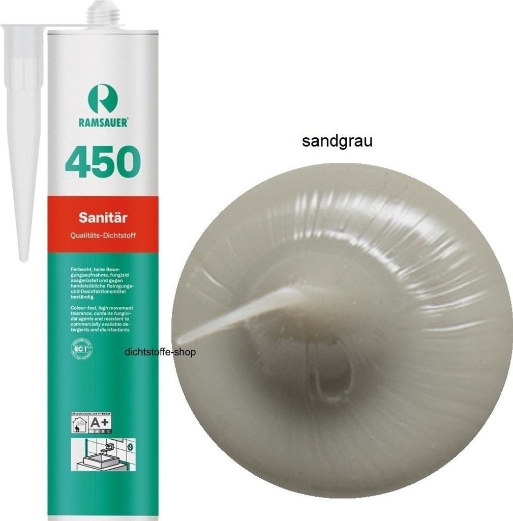 Ramsauer 450 Sanitär 1K Silikon Dichtstoff 310ml Kartusche Produktbild 
