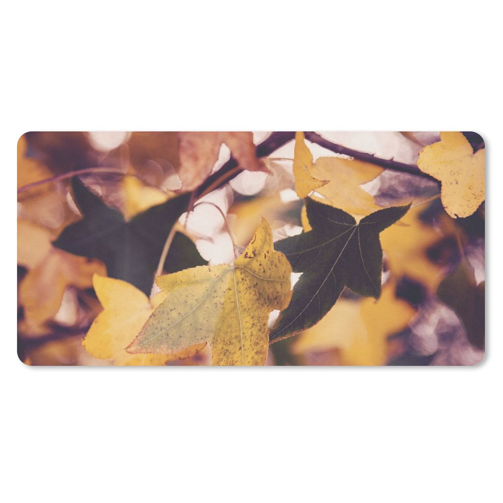 MuchoWow Schreibtischunterlage Blätter - Ahorn - Herbst - Jahreszeiten 80x40 cm - XXL Mauspad - Gaming Mauspad