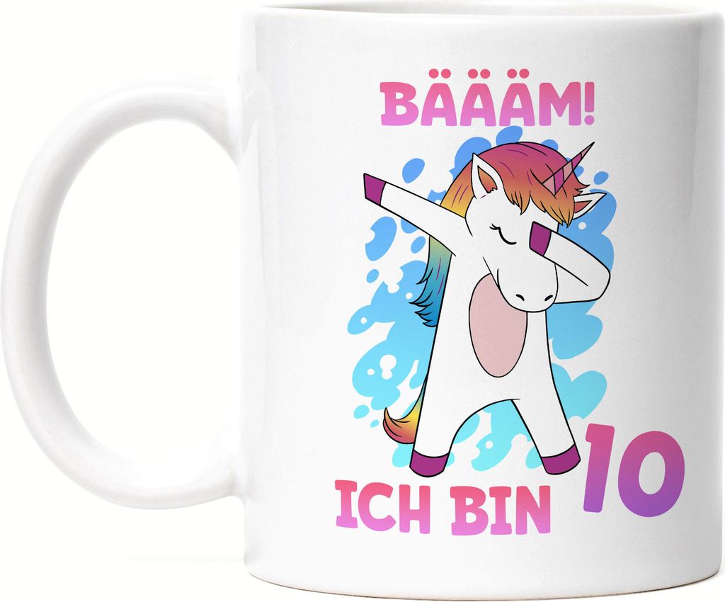 Bäääm Ich Bin 10 Tasse Weiß Einhorn 10. Geburtstag Geburtstagsgeschenk Einhorn-Fans Dabbing