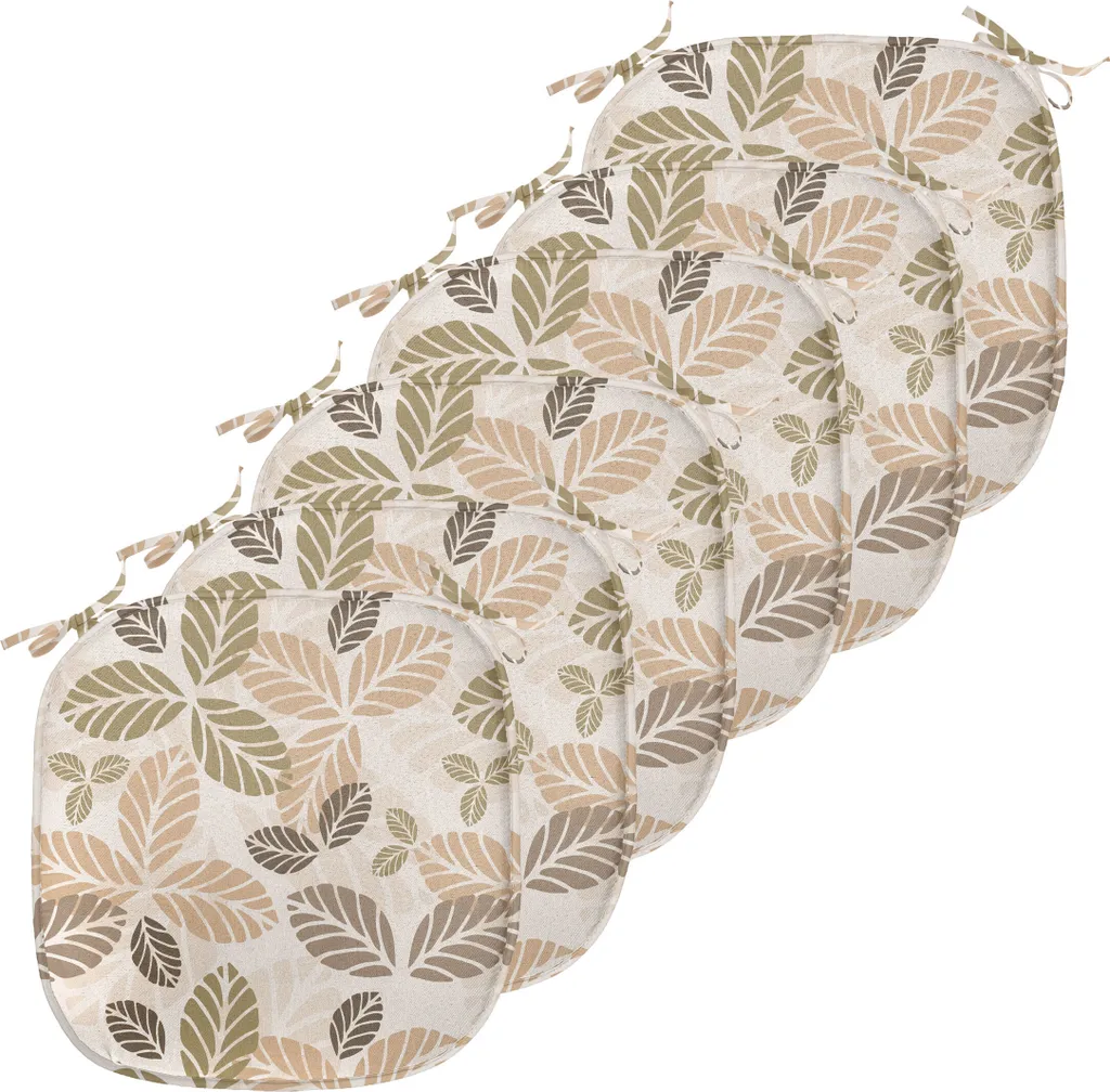 Lot de 6 Coussins de Chaise ABAKUHAUS 40x40 cm Imperméables Vert et Marron