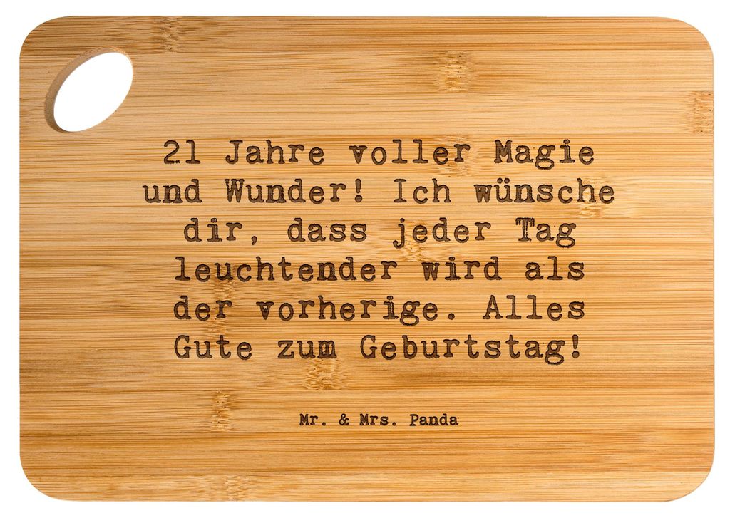 Mr. & Mrs. Panda Schneidbrett Küche Spruch 21. Geburtstag - Transparent - Geschenk, Brett, Schneidebrett, Geburtstagsgeschenk, Frühstücksbrettch...