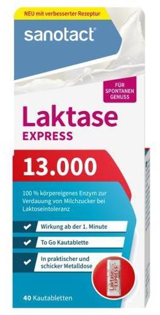 sanotact Laktase 13.000 EXPRESS (40 Laktasetabletten) Produktbild 