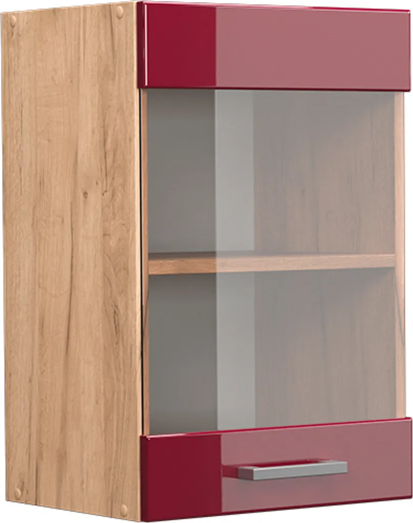 Pensile Cucina Vicco R-Line 40 cm Rosso e Quercia | Design Modulare