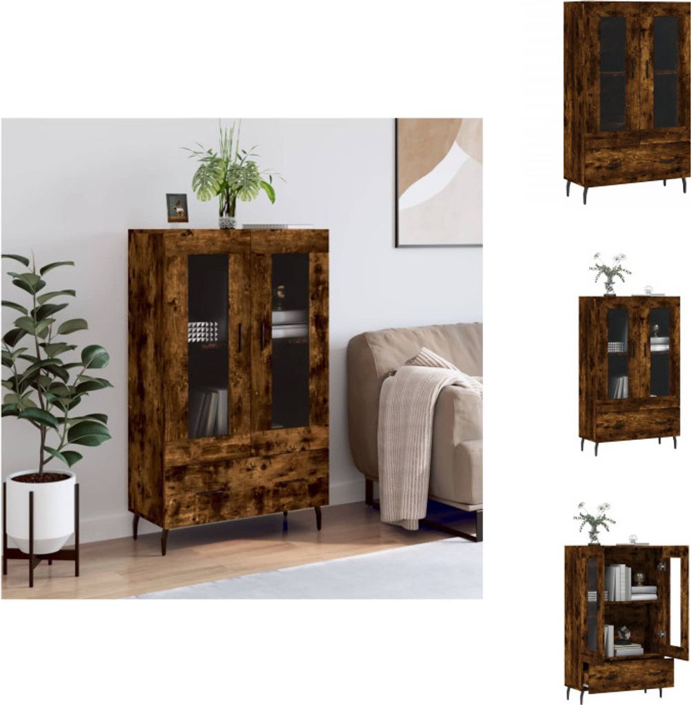 vidaXL Highboard Räuchereiche 69,5x31x115 cm Holzwerkstoff - Sideboards