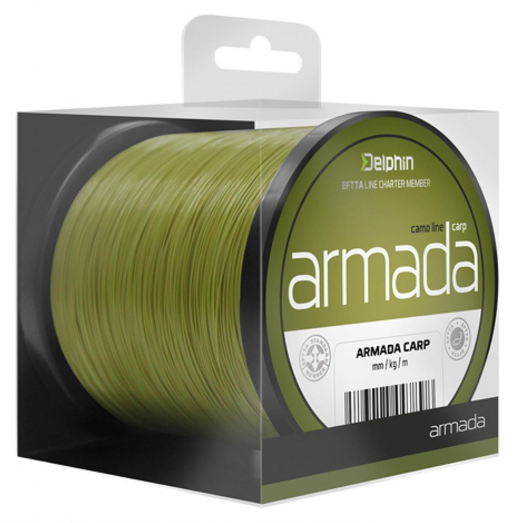 DELPHIN ARMANDA Carp, 300m, 0,4mm, 11.5kg / 25,35lbs, grün, Monofile Karpfen Angelschnur, 500623040