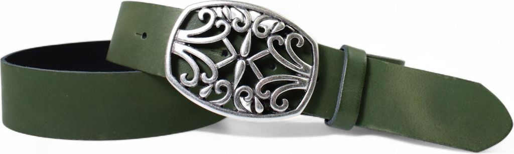 FRONHOFER Damen Ledergürtel 4 cm echt Ledergürtel florale Gürtelschnalle