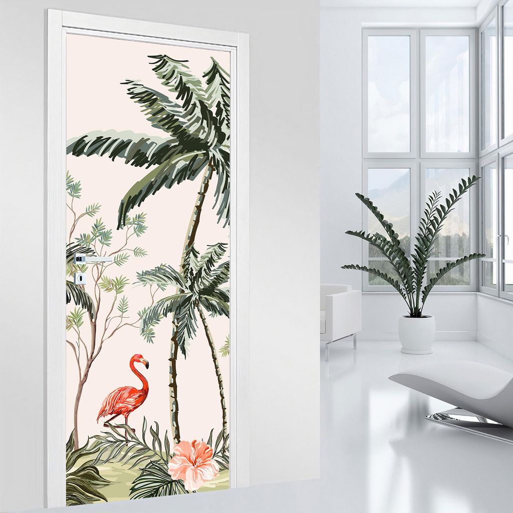 Türsticker – Lumaléa – Flamingo – MAT-Kleber – Breite 73 x H?he 205 cm