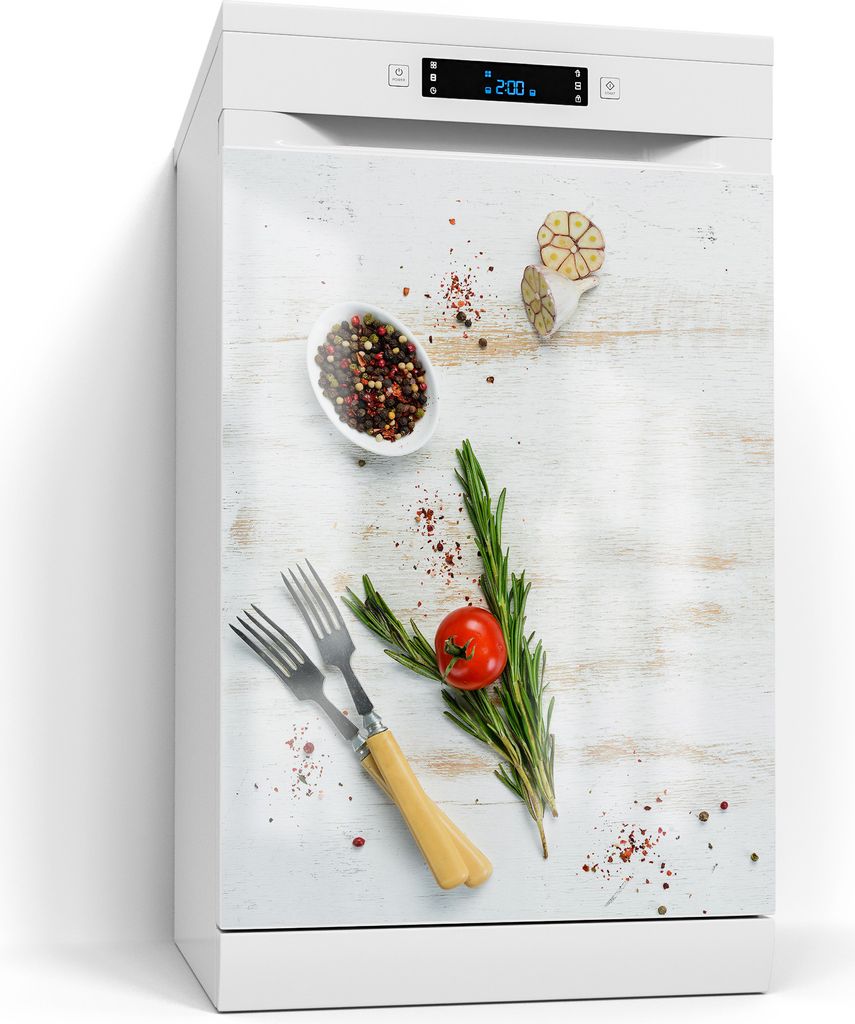 DEQORI Magnetmatte Spülmaschine Standard 60x80 cm 'Küchenkräuter und Gewürze' Magnetfolie