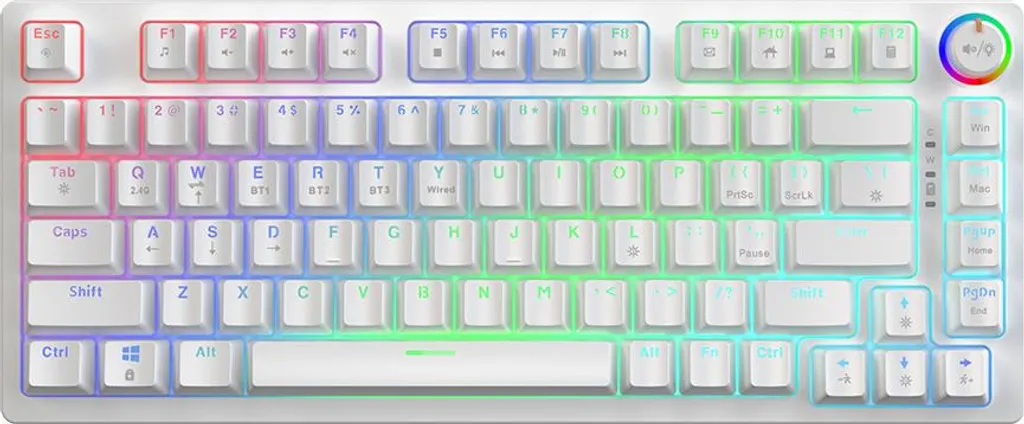 Clavier Gaming Mécanique Bluetooth Savio Phenix Blanc avec Switchs Rouge - 2