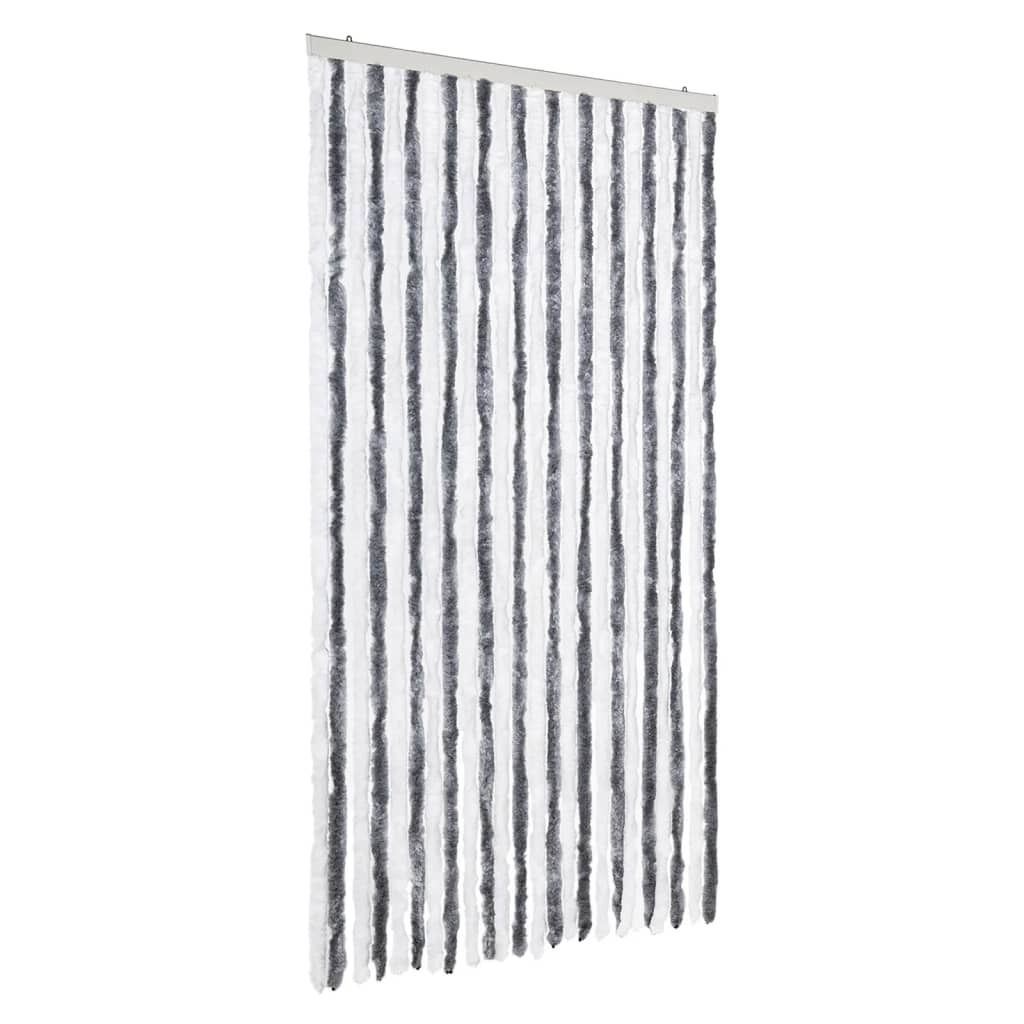 vidaXL Fliegenvorhang Grau und Weiß 100x230 cm Chenille