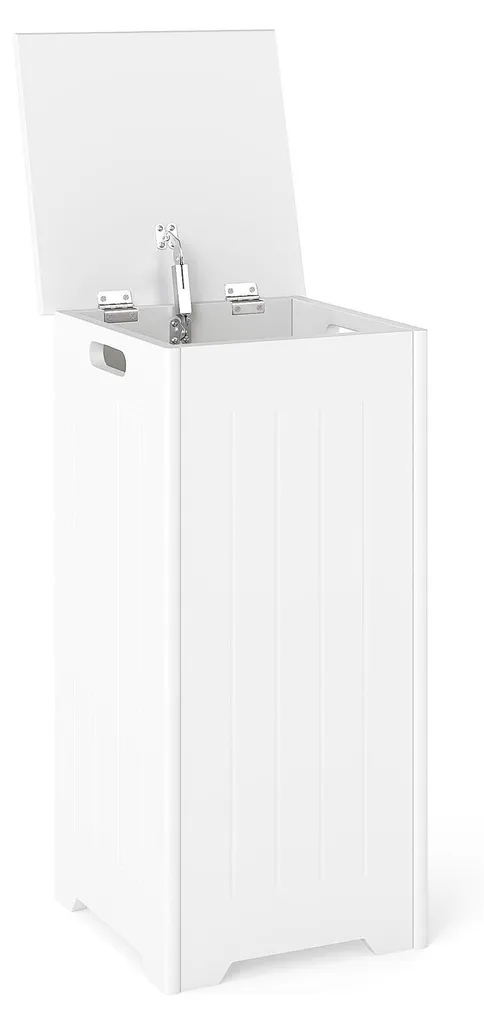 Armoire à linge autoportante blanche avec couvercle et sac amovible