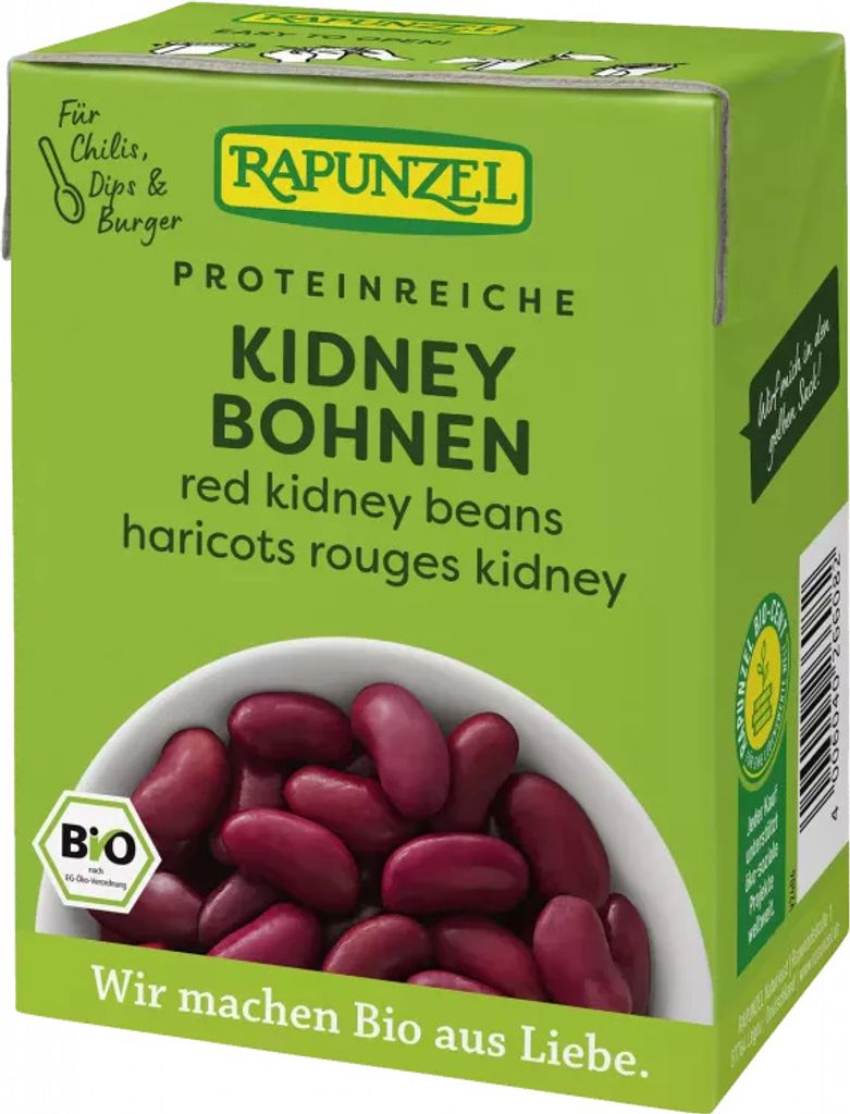 Rapunzel Bio rote Kidney Bohnen in aromafrischer Verpackung Produktbild 