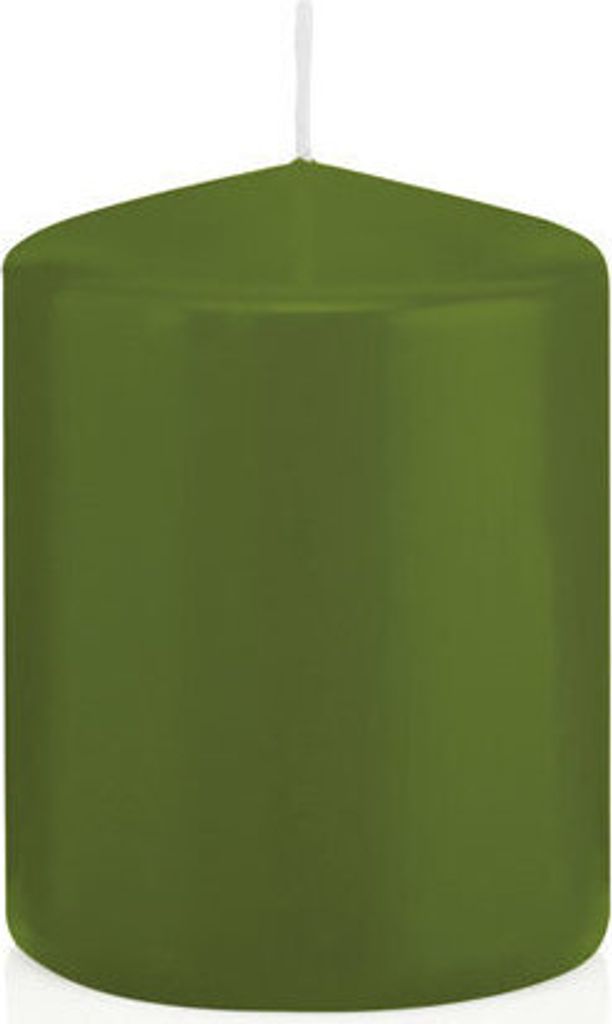 Stumpenkerzen in RAL-Qualität Olive Ø 58 x 80 mm, 16 Stück