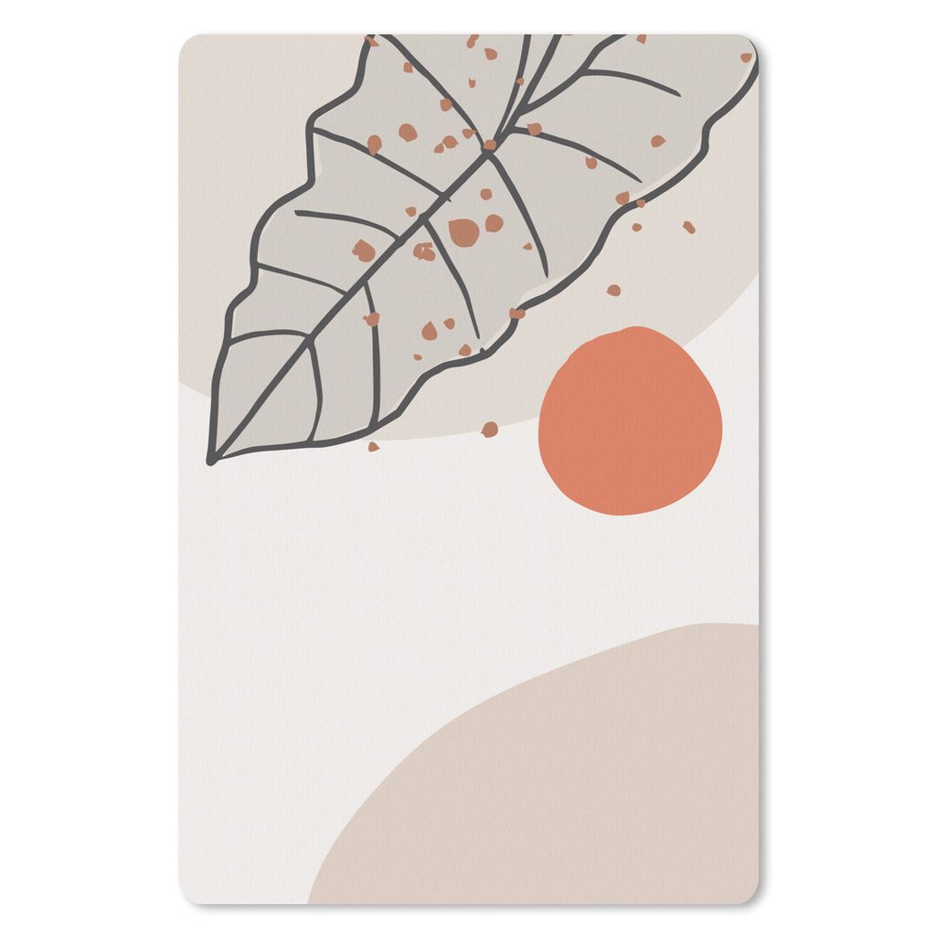 MuchoWow Mauspad Mousepad Sommer - Laub - Weiß - Orange 18x27 cm - Mousepads - Maus Mat - Pad - Mausunterlage