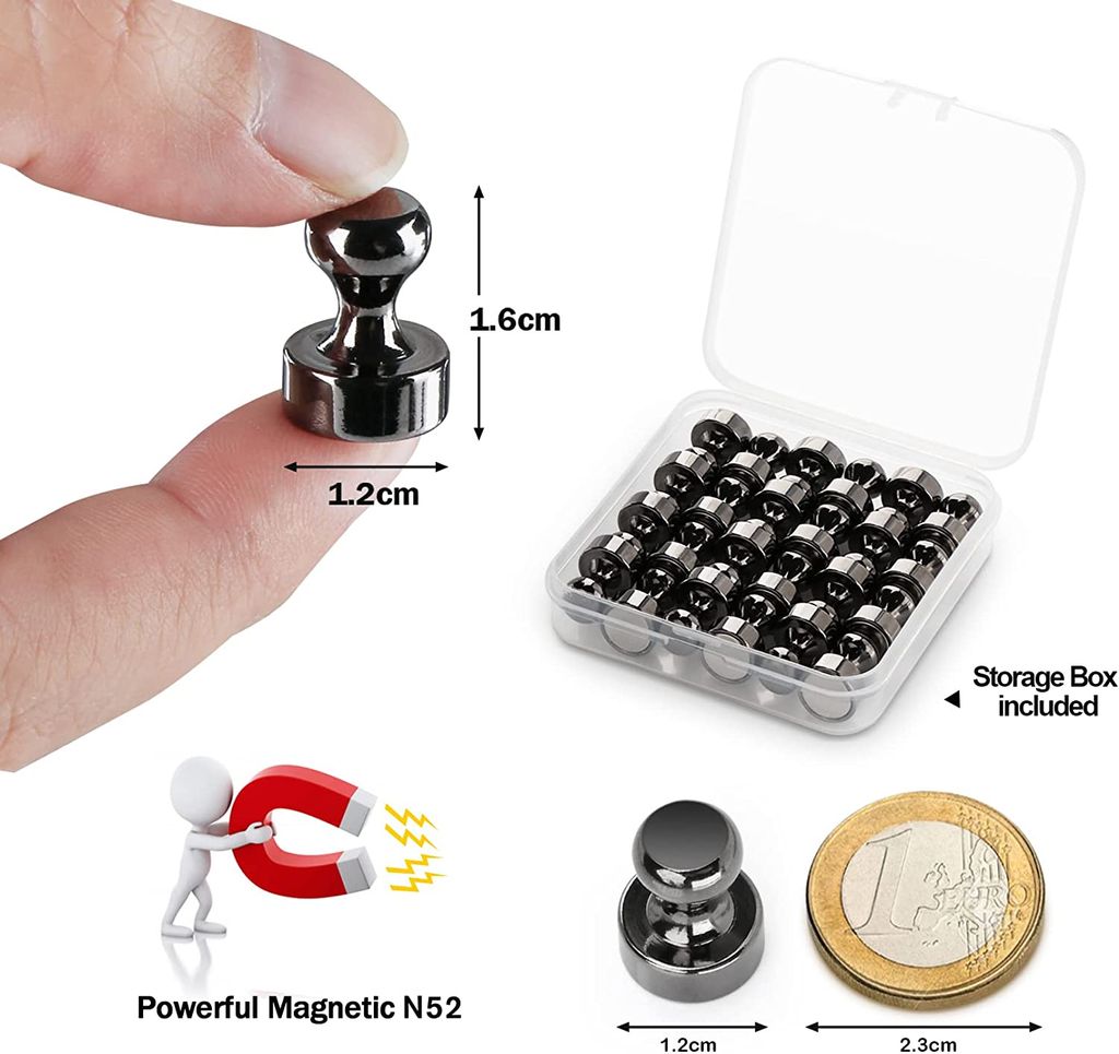 24 Stück Neodym Magnete, Extrem Stark Metall