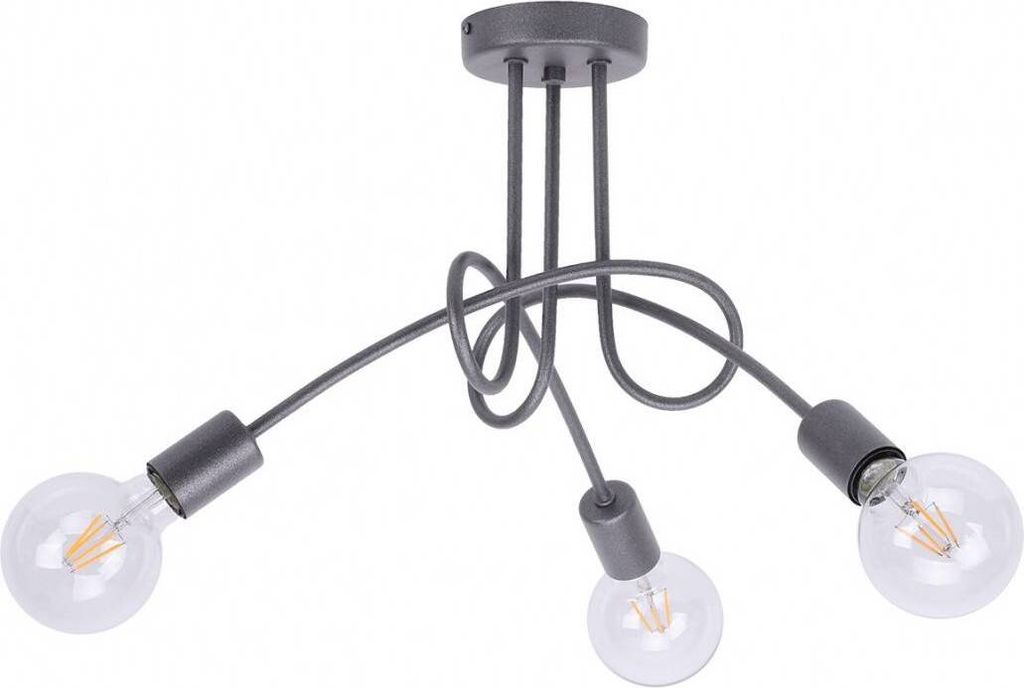 Edison Deckenbeleuchtung Lampen Deckenlampen - Deckenlampe Industrial für Wohnzimmer Schlafzimmer und Esszimmer aus Metall - Pendelleuchte 3-Flam...