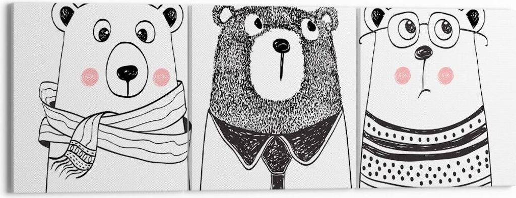 Bild auf Leinwand - Leinwandbild - Spaß süß Teddybär - 150x50cm - Wand Bild - Wanddeko - Wandbilder - Leinwanddruck - Bilder - Kunstdruck - Wan...