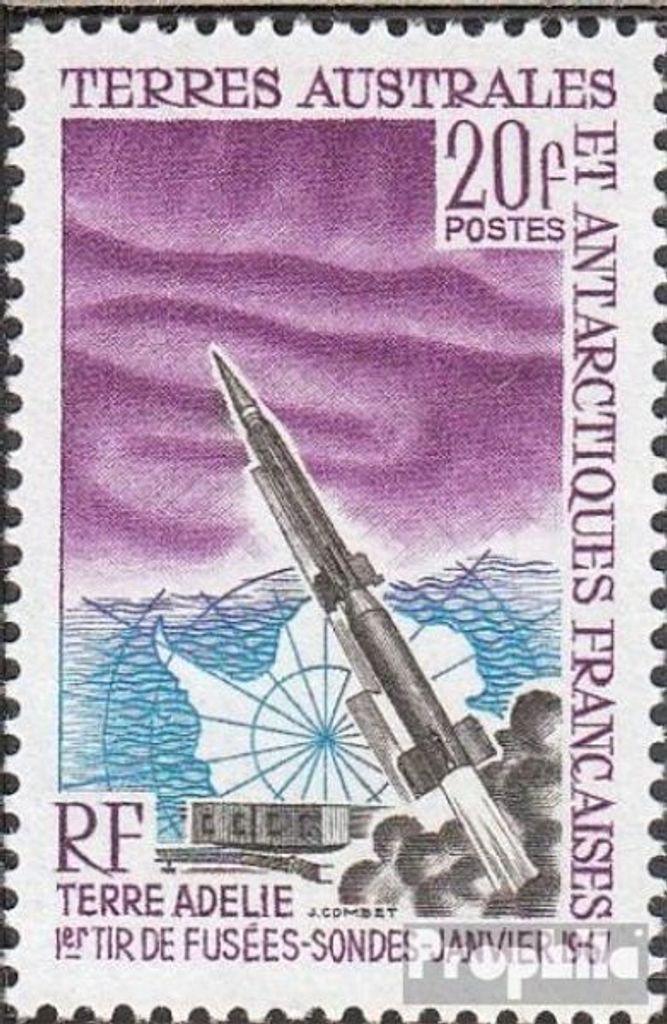 Briefmarken Französ. Gebiete Antarktis 1967 Mi 38 (kompl.Ausg.) postfrisch Raketenstart Antarktis