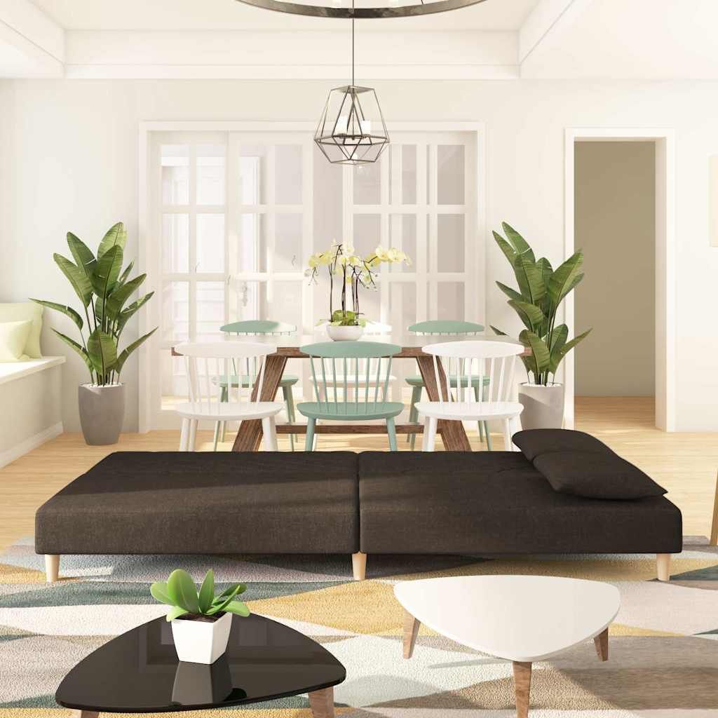 "Winterschlussverkauf "Schlafsofa - CLORIS - Bettsofa eleganten Design - 2-Sitzer mit 2 Kissen Braun Stoff - 200 x 84,5 x 69 cm - NeuMöbel1244223