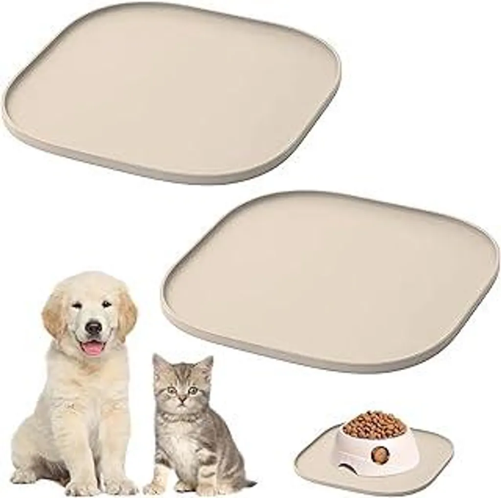 Set 2 Tappetini Silicone 26x26cm per Ciotole Gatto e Cane Impermeabile