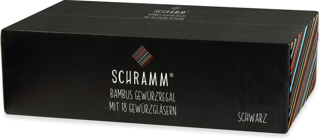 Schramm® Bambus Gewürzregal schwarz mit 18 Gewürzgläsern Produktbild 3