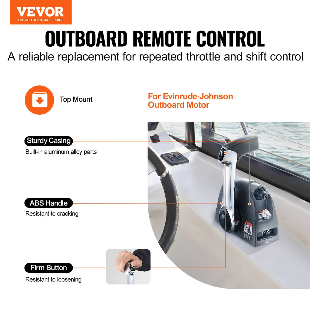 Boîtier de commande marine VEVOR montage supérieur avec Power Trim - 2