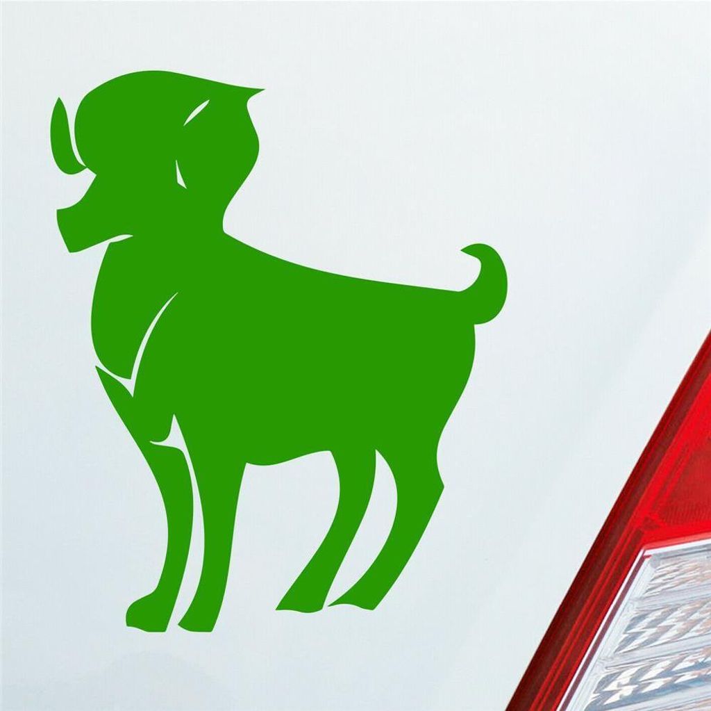 Auto Aufkleber Sternzeichen Widder PKW Car KFZ Roller 8x10 cm Hellgrün Sticker Heckscheibenaufkleber