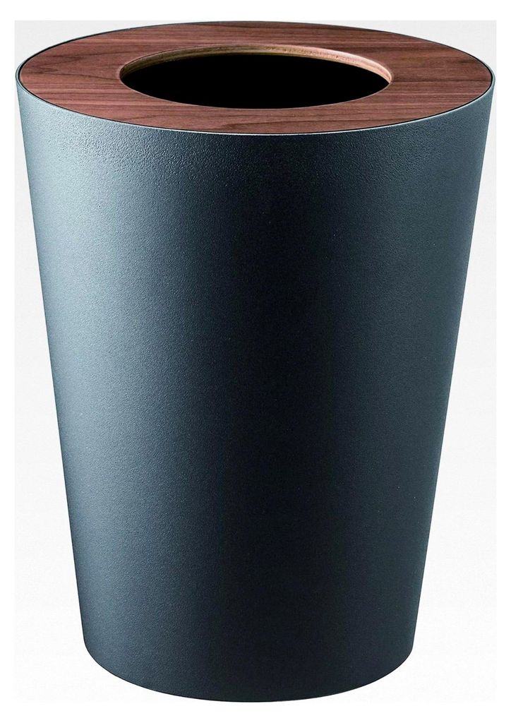 Mülleimer aus Stahl, Schwarz