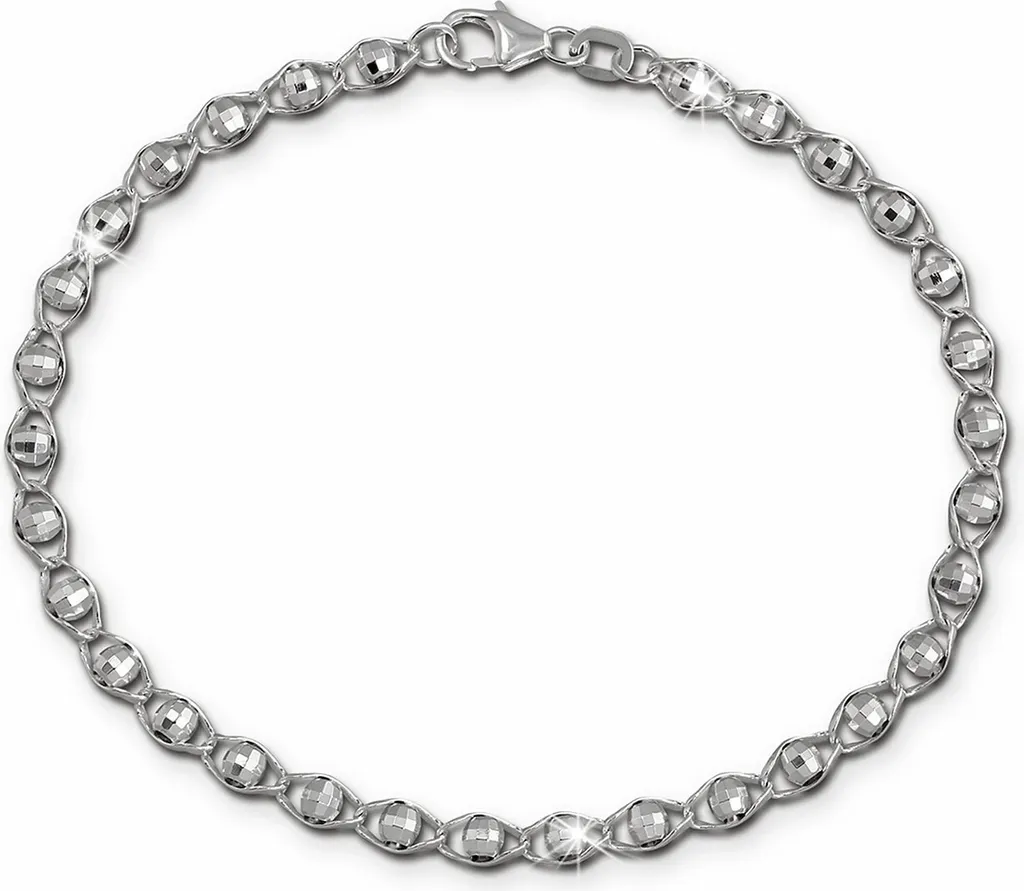 SilberDream Bracelet Boules 925 Argent Brillant 19cm SDA2539J pour Femme
